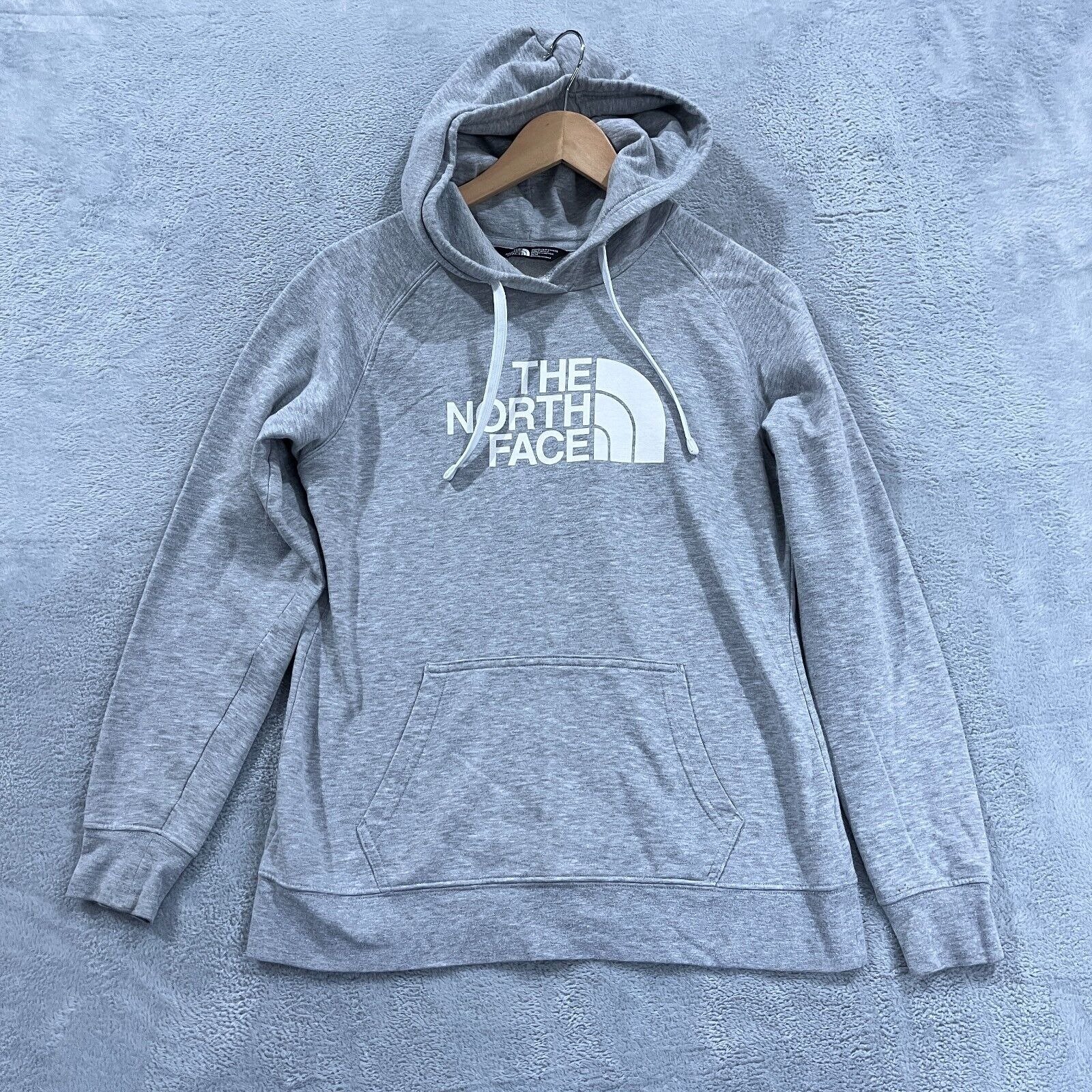 The North Face Hoodie Womens Medium Gray Long Sleeve Fleece Pullover